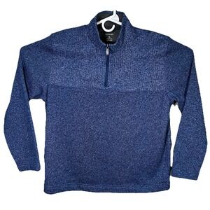 Van Heusen 1/4 Zip Pullover Navy Blue Classic Fit Men's Size XL Preppy Dress